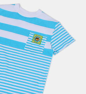 Sunshine Motif Striped T-shirt