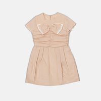 Macro Ruched Bodice Bow Dress