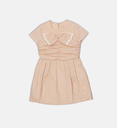 Macro Ruched Bodice Bow Dress