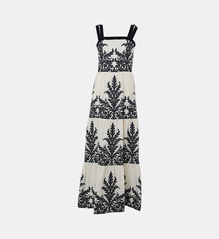 Embroidered Sleeveless Maxi Dress