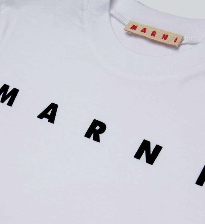 Marni Cotton Logo-print T-shirt, White, 8y, Packshot View