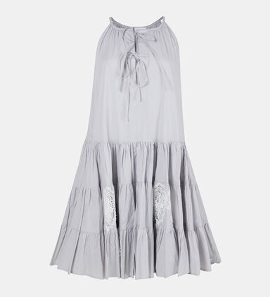 Georgette Ruffle-detailed Dress