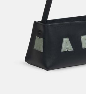 Leather Logo-embroidery Shoulder Bag