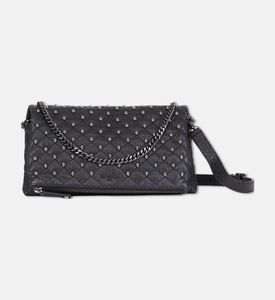 The Kooples Heritage Medium Leather Pouch, Black, Packshot View
