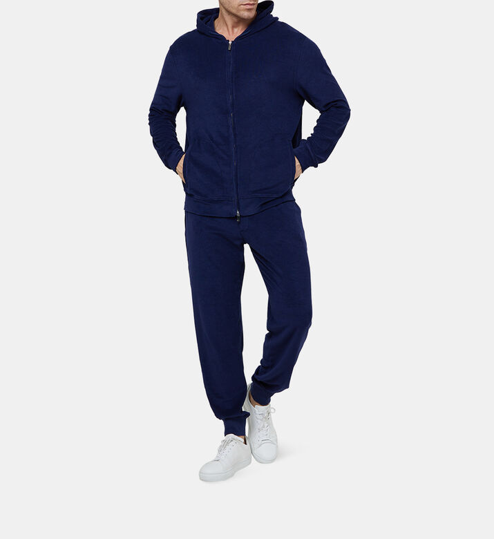 Cotton Zipped Hooded Sweatshirt