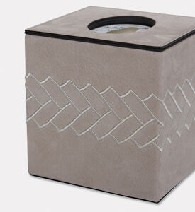 Pinetti Lily Square Tissue Box, Taupe, Packshot View