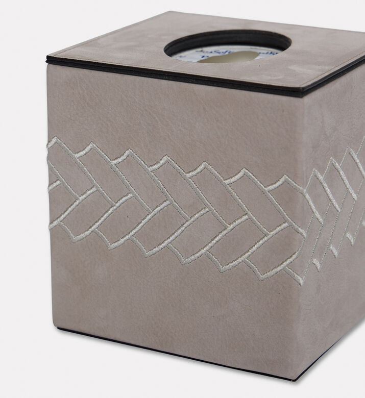 Pinetti Lily Square Tissue Box, Taupe, Packshot View