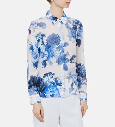 Willa Placket Floral-print Top