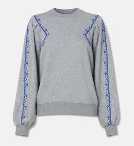 Ba and Sh Embellished Long-sleeve Sweatshirt, Grey, M, Packshot View