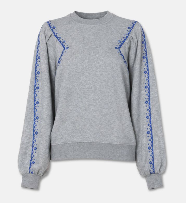 Ba and Sh Embellished Long-sleeve Sweatshirt, Grey, M, Packshot View