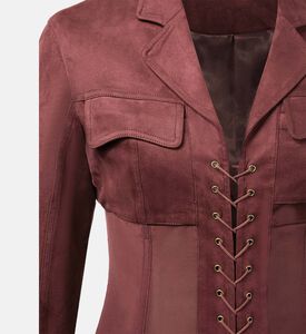 فستان قصير بنمط جاكيت كورسيه شامواه صناعي