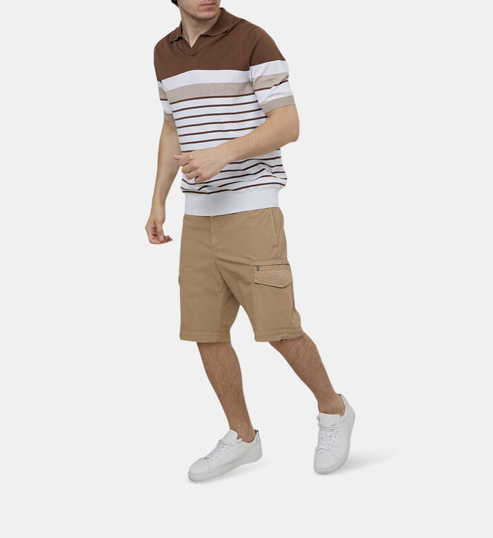 Cotton Color Block Yarn Polo Shirt