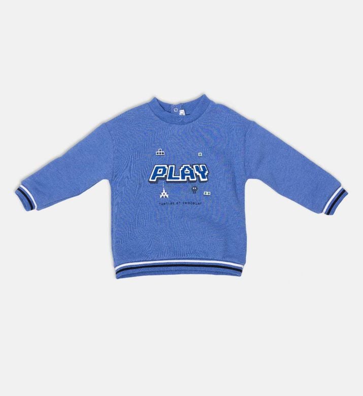 Printed Striped Ribbed Hem Cuffs Long-sleeve Sweatshirt