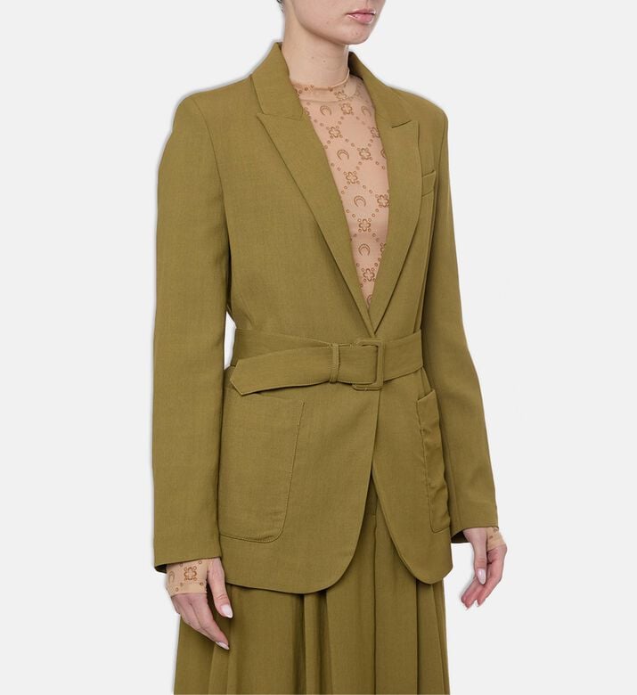 Forte-Forte Linen-blend Notched Lapels Jacket, Model View