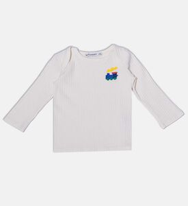Bobo Choses Embroidered Train Patch Long-sleeve Shirt, Packshot View