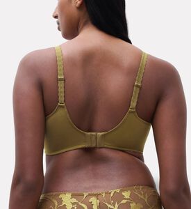 Chantelle Floral-embroidery Bra, Olive, 85, E, Model View