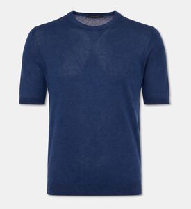 Tagliatore Silk Crewneck Short-sleeve T-shirt, Navy, 50, Packshot View