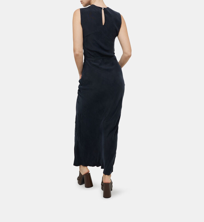 Front Cut Sleeveless Midi Dress