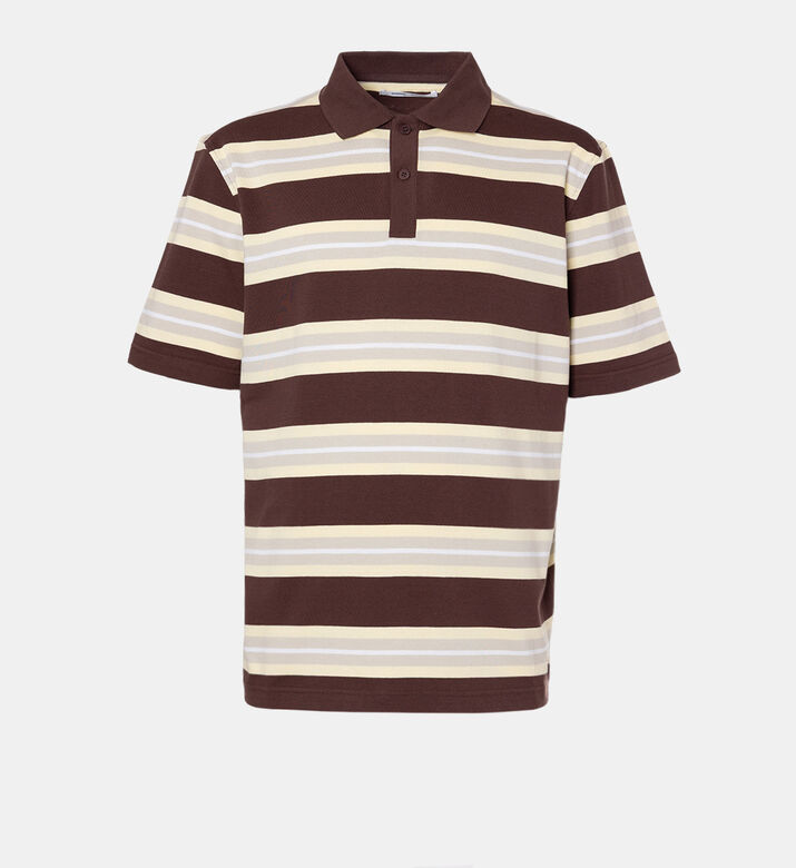 قميص بولو قصير الأكمام قطن عضوي بقصة عادية