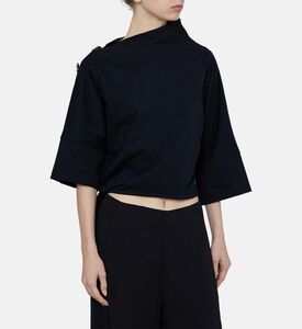 بلوزة بعقدة غير متماثلة،