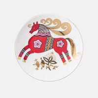 Ellipse Red Horse Decorative Plate