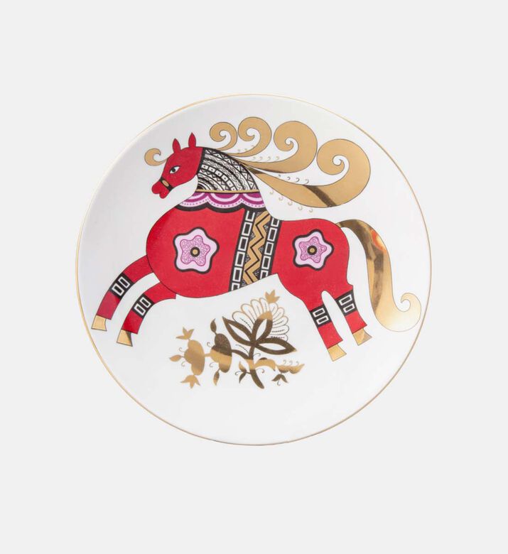 Ellipse Red Horse Decorative Plate
