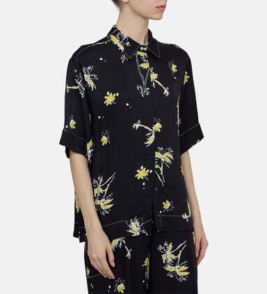 Boxy-fit Front Opening Printed Shirt