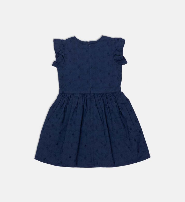 Floral-embroidery Flared Dress