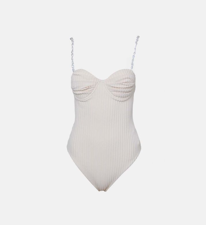 Ribbed Underwire One-piece Swimsuit