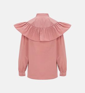 بلوزة بأكمام طويلة بياقة مكشكشة