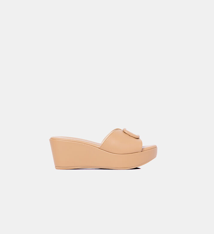 Baldinini Low-wedge Platform Slides, Beige, Eu-38.5, Packshot View