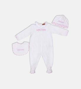 طقم 3 قطع قطن بلوغو مطرز