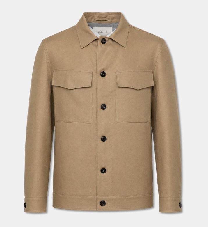 L.B.M Linen Utility Overshirt Jacket, Packshot View