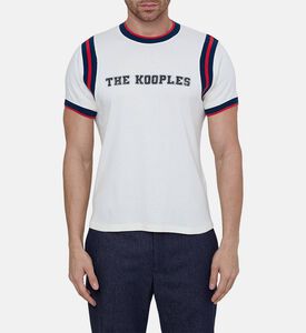 تيشيرت مخطط بشعار متباين بقصة ضيقة