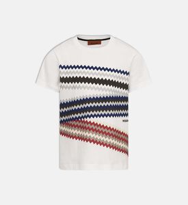 تيشيرت بخطوط متعرجة متقاطعة