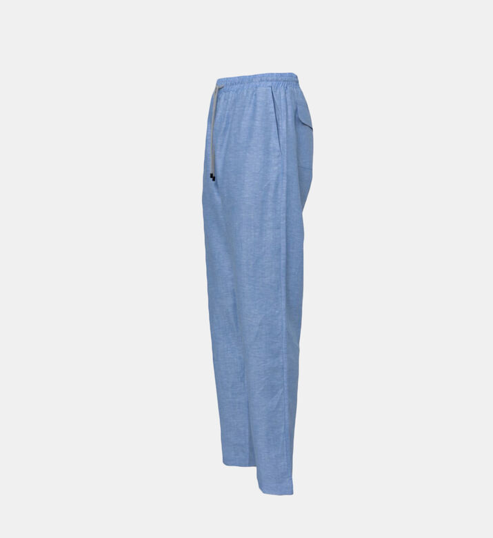 Linen Cotton Elastic Waist Pants