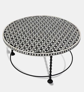 Home Deco and More Chess Round Iron Coffee Table, Packshot View Home Deco and More Chess Round Iron Coffee Table, Packshot View