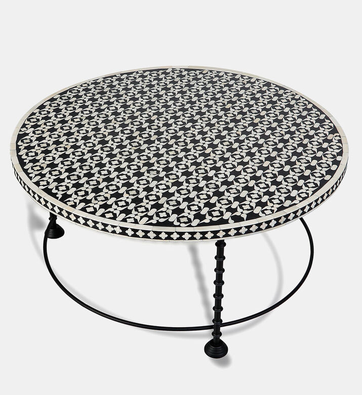 Home Deco and More Chess Round Iron Coffee Table, Packshot View Home Deco and More Chess Round Iron Coffee Table, Packshot View