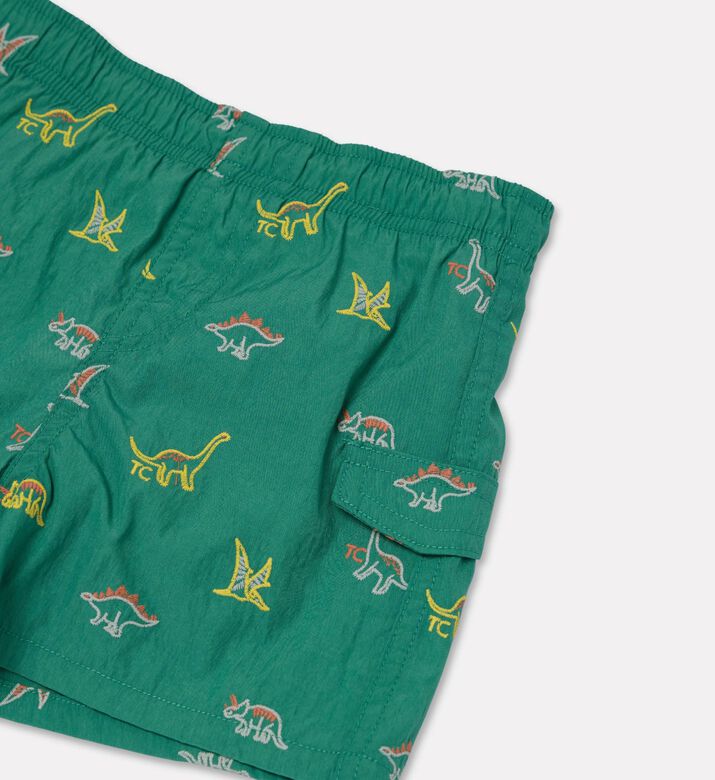Tartine et Chocolat All-over Dinosaur-embroidery Swim Shorts, Green, 24m, Packshot View