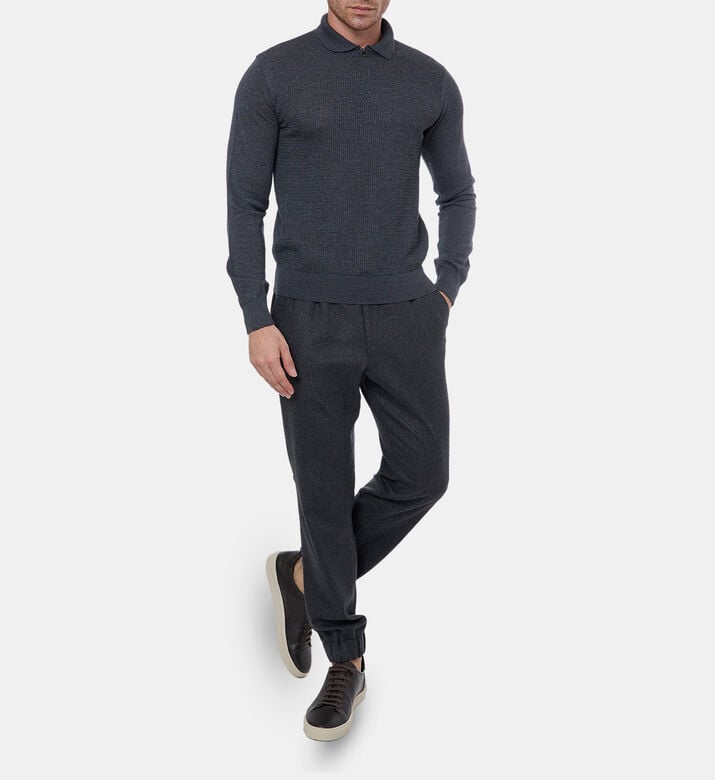 Corneliani Polo Knitted, Dark-grey, 56, Model View