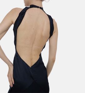 فستان متوسط الطول بفتحات جانبية