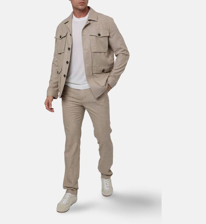 Pal Zileri Flap Pockets Structured Jacket, Camel, 52, Model View
