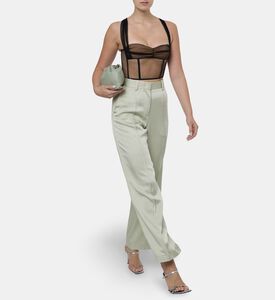 Nensi Dojaka Draped Padded Cups Bustier Top, Model View