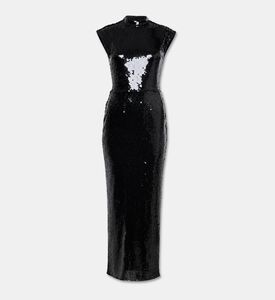 Rotate Sequined High-neck Maxi Dress, Packshot View