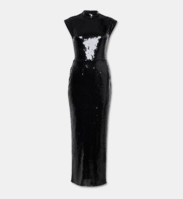 Rotate Sequined High-neck Maxi Dress, Packshot View