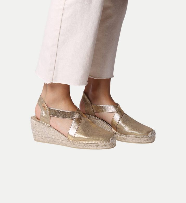 Toni Pons Fabi Silk Mid-wedge Espadrille, Light-gold, Eu-39, Packshot View