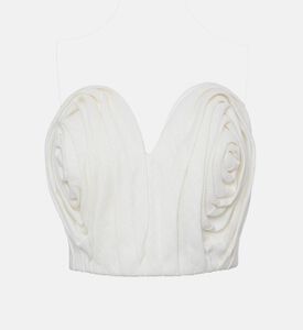Savanna Linen Draped Corset Crop Top, Packshot View