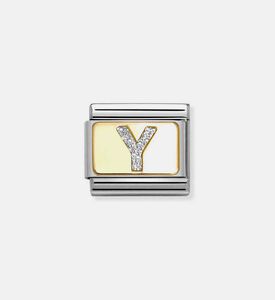 Composable Classic Link Silver Glitter Letter Y Charm Composable Classic Link Silver Glitter Letter Y Charm