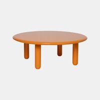 Glossy Wooden Low Round Table