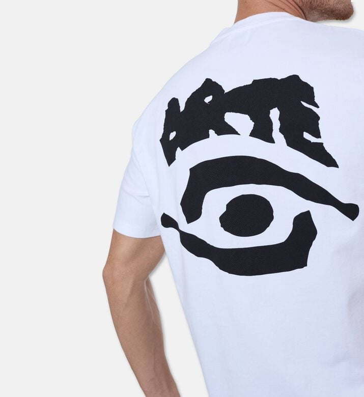 Arte Eye Graphic Logo-print T-shirt, White, Xxl, Model View